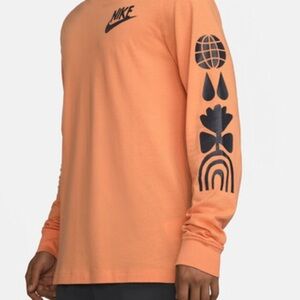 NEW Nike Orange Long Sleeve Tee with Crew Neck